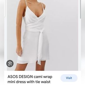 ASOS DESIGN cami wrap mini dress with tie waist